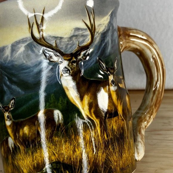 Wild Wings Mule Deer The Last Crossing Sculpted Mug by Rosemary Millette - Picture 11 of 11